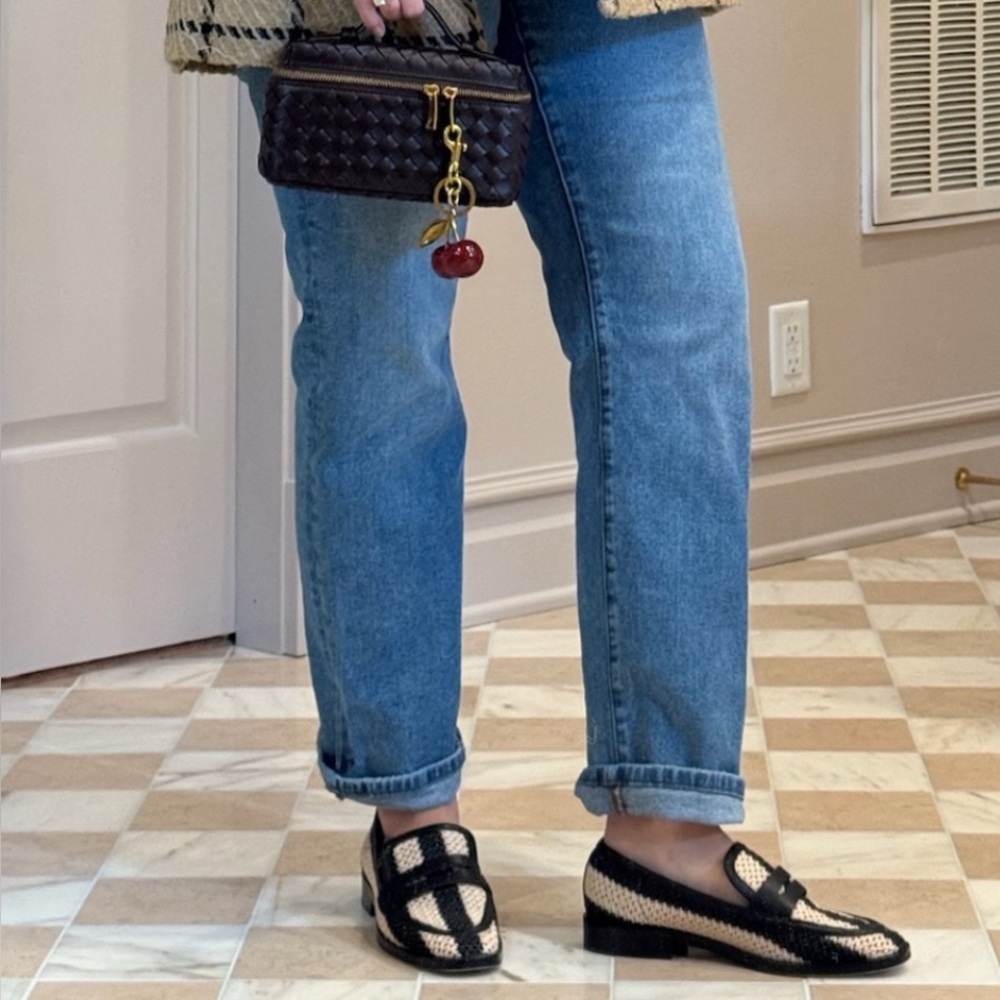 New, Dolce Vita Halley Black and Cream Patterned Loafers - Picture 8 of 8